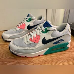 Nike Air Max Men’s Sneakers - White, Pink, Teal/Green